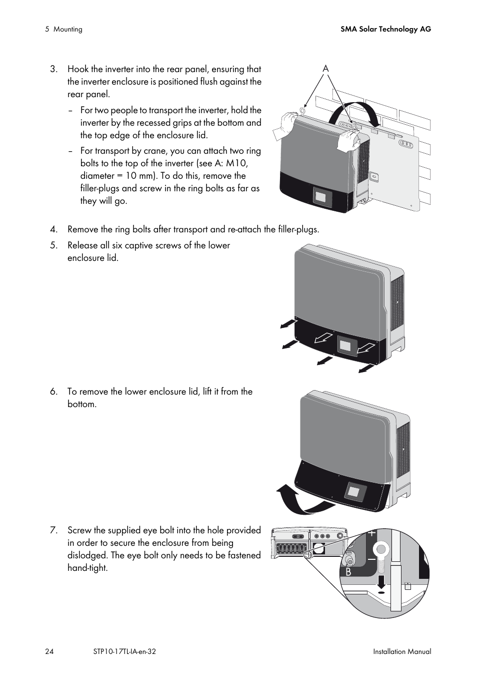 SMA STP 10000TL-10 Installation User Manual | Page 24 / 116