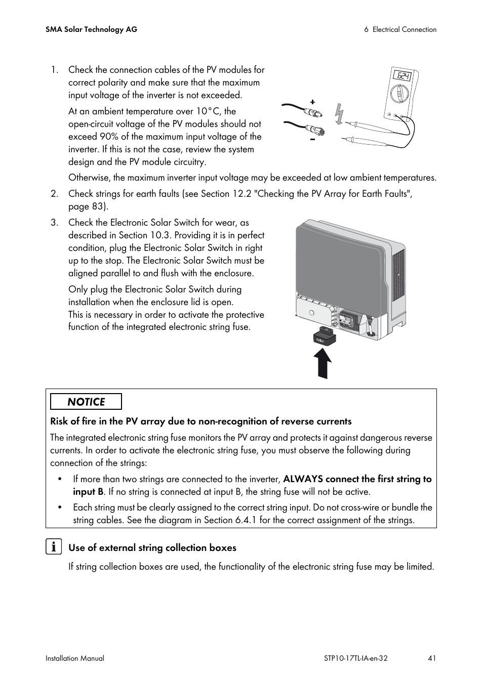 SMA STP 10000TL-10 Installation User Manual | Page 41 / 116