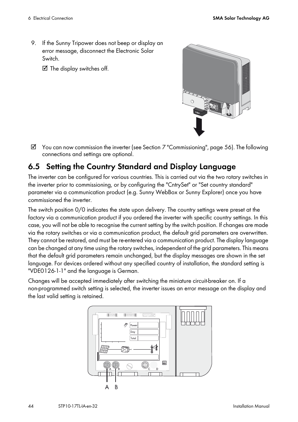 SMA STP 10000TL-10 Installation User Manual | Page 44 / 116