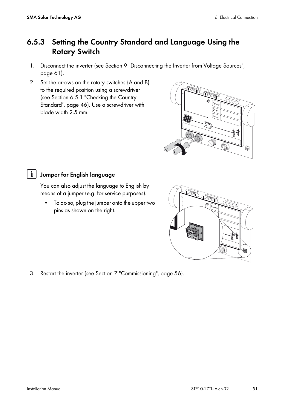 Rotary switch | SMA STP 10000TL-10 Installation User Manual | Page 51 / 116