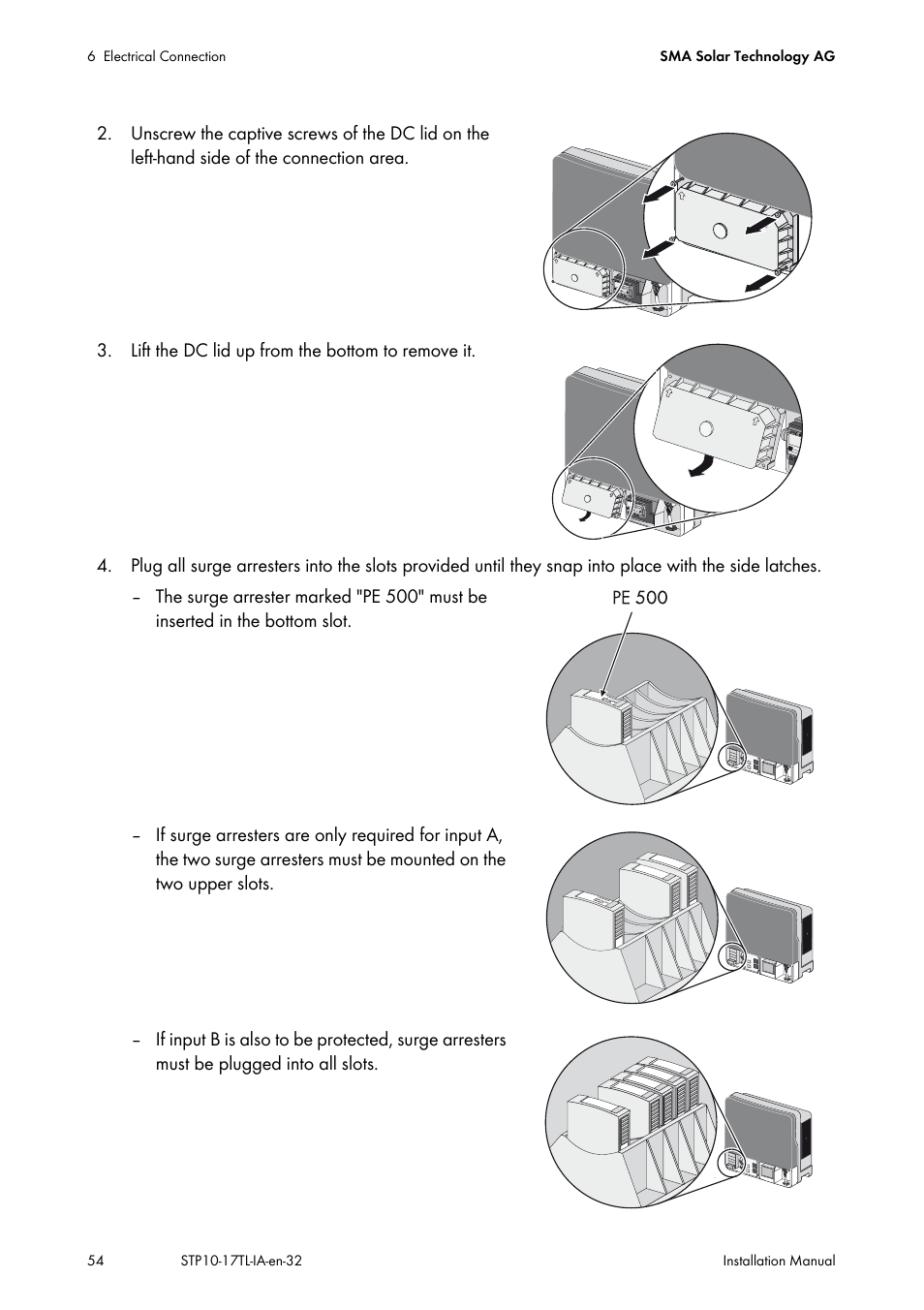 SMA STP 10000TL-10 Installation User Manual | Page 54 / 116