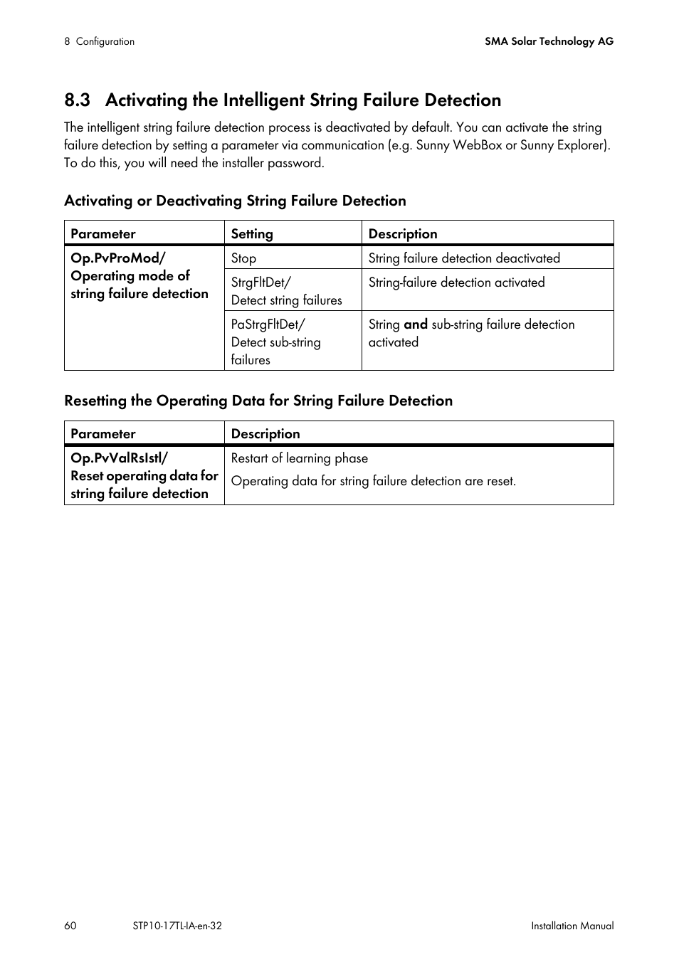 SMA STP 10000TL-10 Installation User Manual | Page 60 / 116