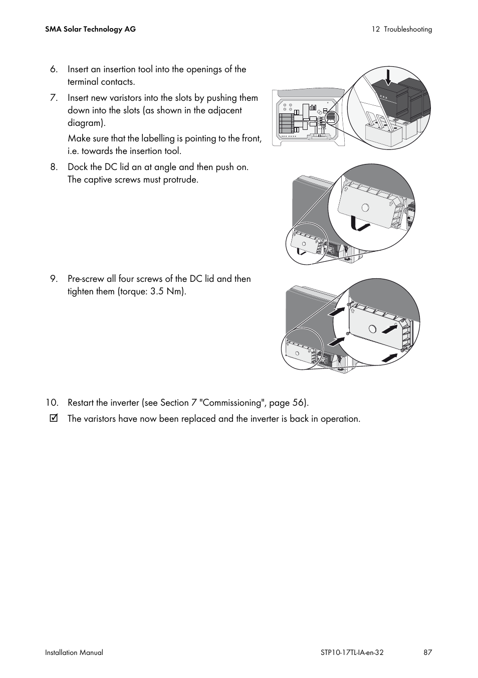 SMA STP 10000TL-10 Installation User Manual | Page 87 / 116