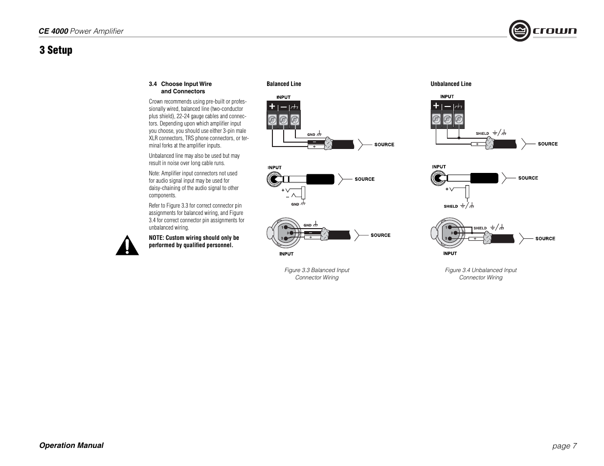 3 setup | Crown Audio ce 4000 User Manual | Page 7 / 24