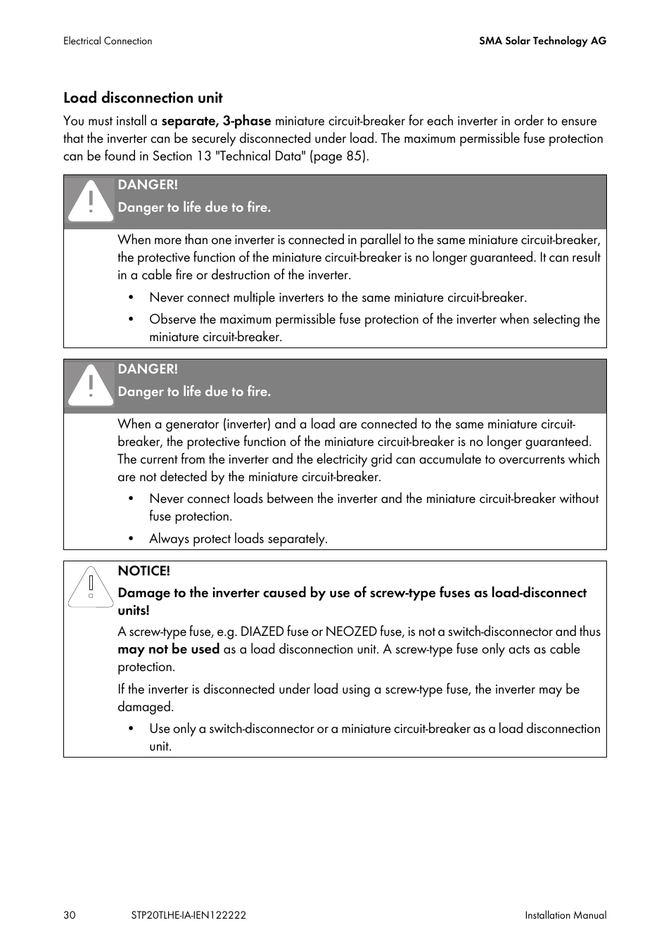 SMA STP 15000TL Installation User Manual | Page 30 / 96