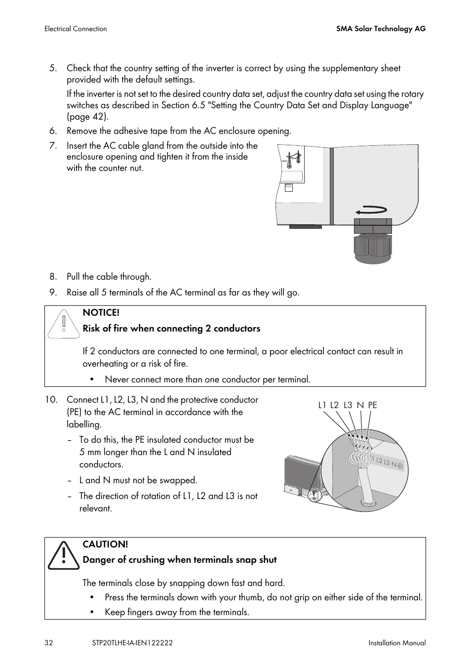 SMA STP 15000TL Installation User Manual | Page 32 / 96