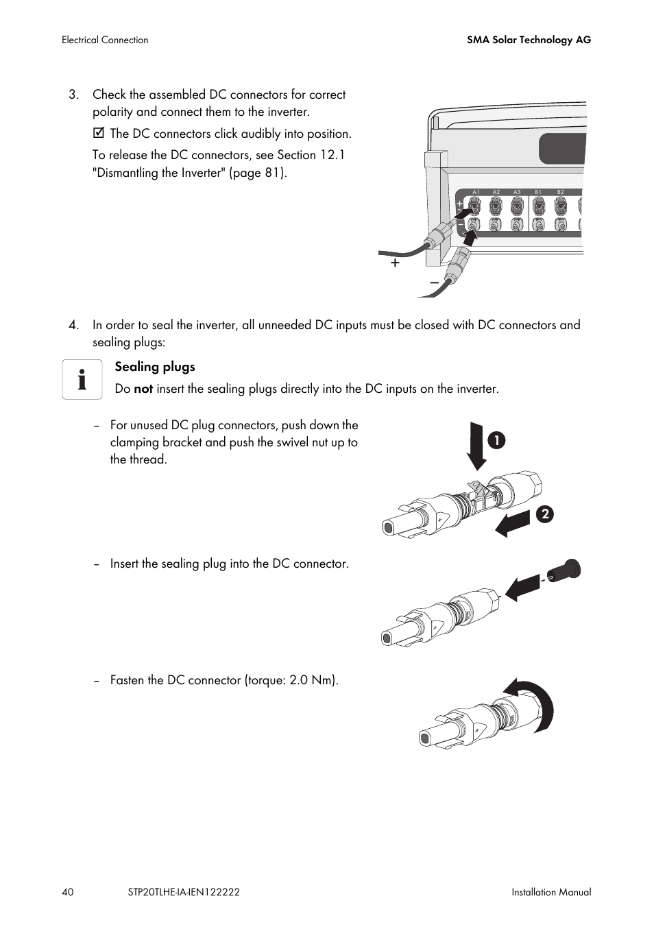 SMA STP 15000TL Installation User Manual | Page 40 / 96