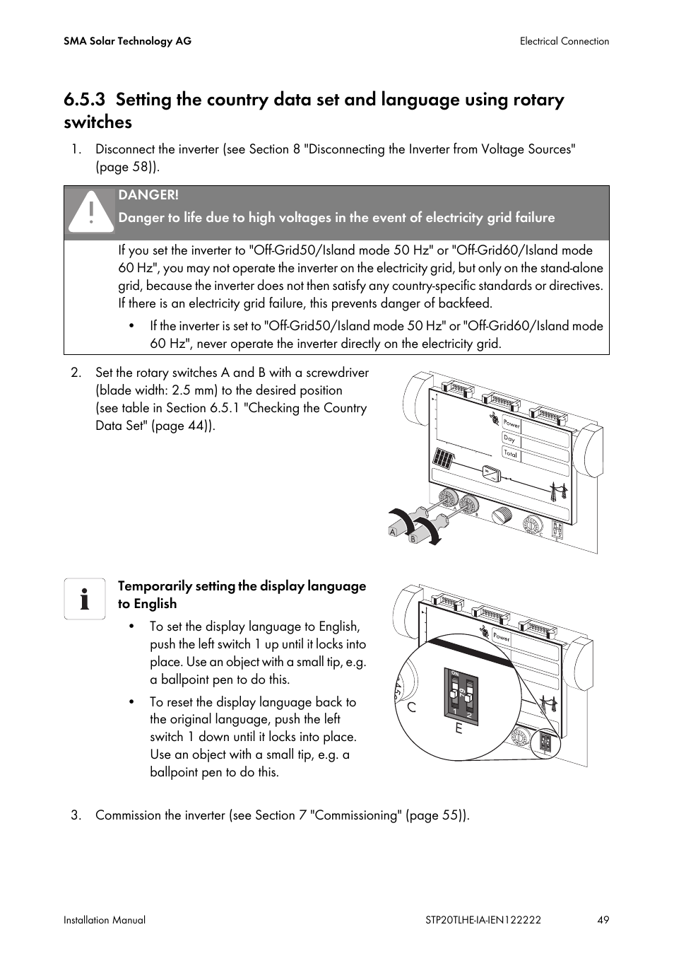 SMA STP 15000TL Installation User Manual | Page 49 / 96