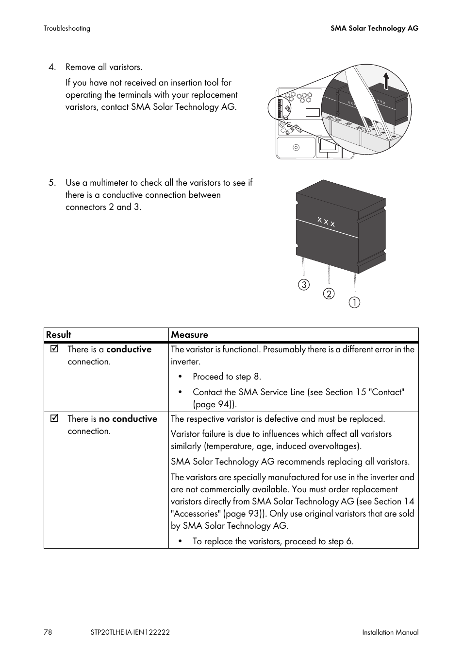 SMA STP 15000TL Installation User Manual | Page 78 / 96