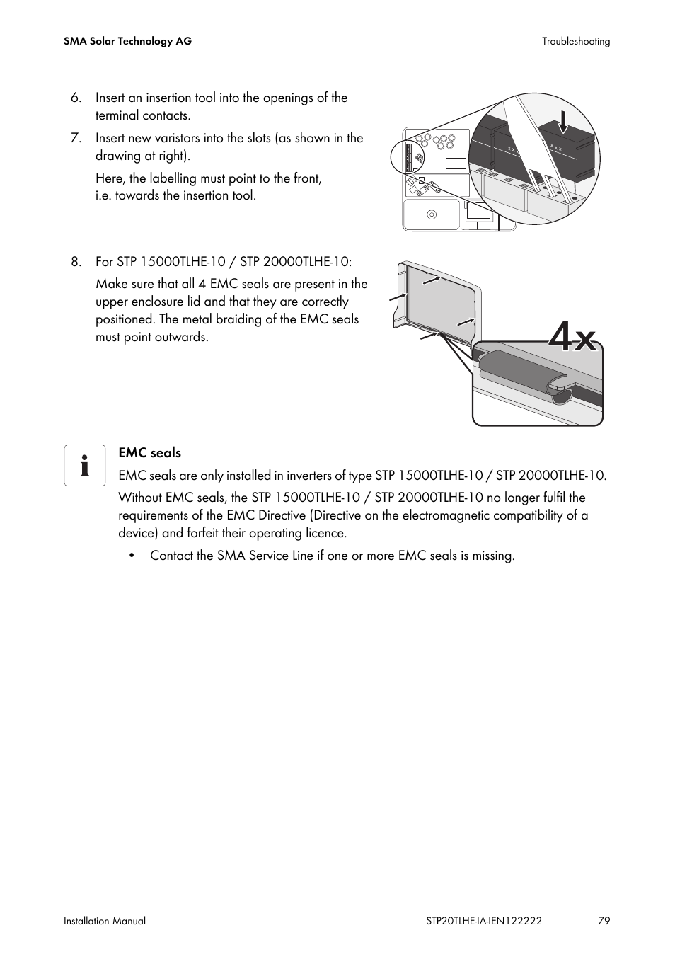 SMA STP 15000TL Installation User Manual | Page 79 / 96