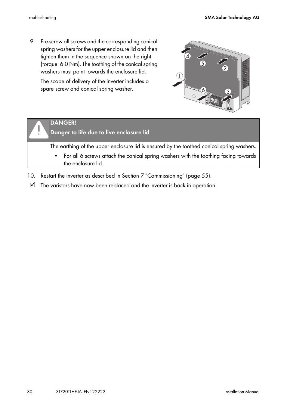 SMA STP 15000TL Installation User Manual | Page 80 / 96