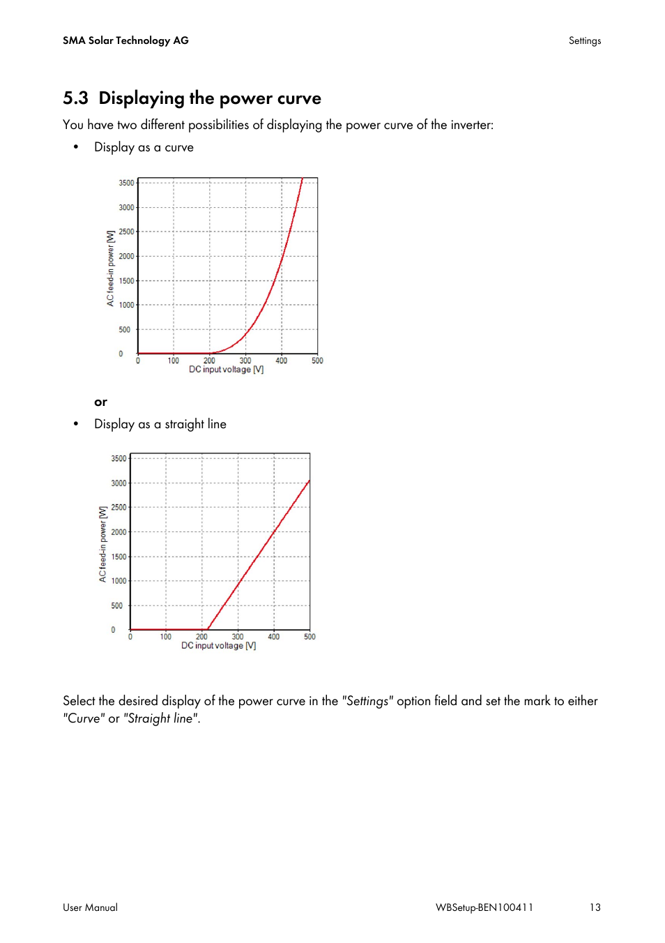 3 displaying the power curve, Displaying the power curve | SMA WINDY BOY User Manual | Page 13 / 22