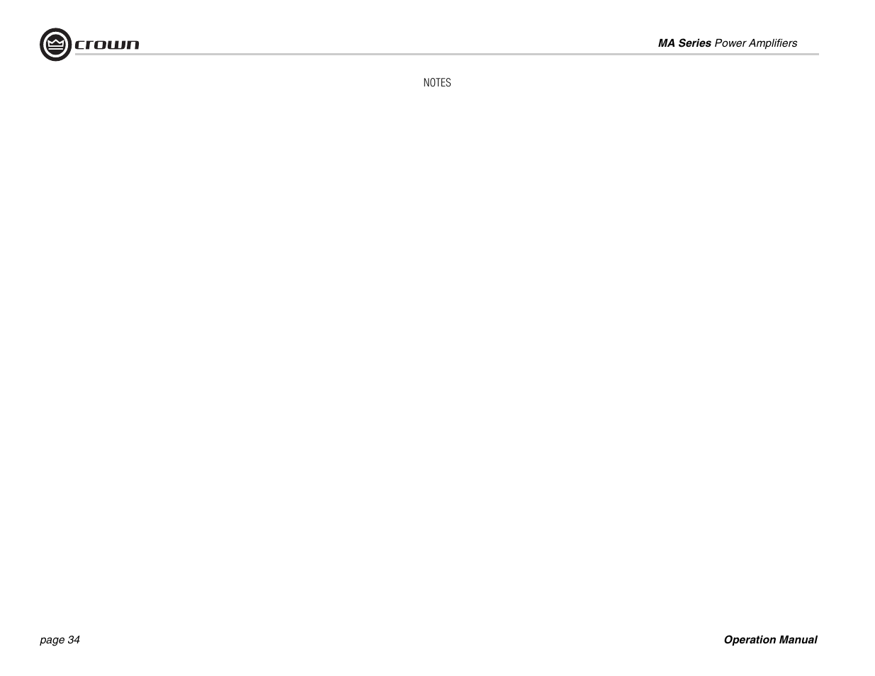 Crown Audio MA-1202 User Manual | Page 34 / 36