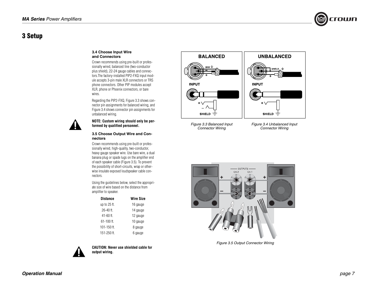3 setup | Crown Audio MA-1202 User Manual | Page 7 / 36