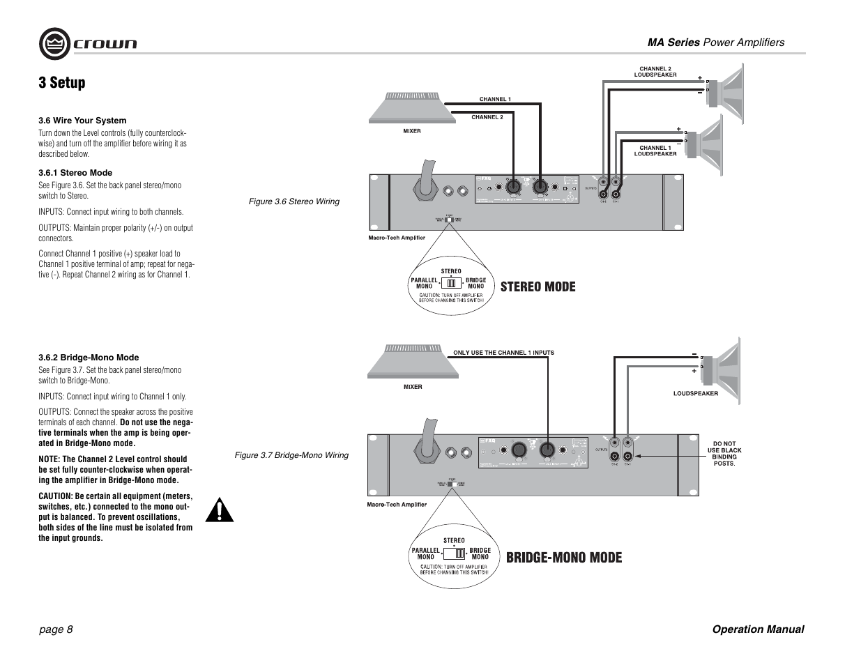 3 setup | Crown Audio MA-1202 User Manual | Page 8 / 36