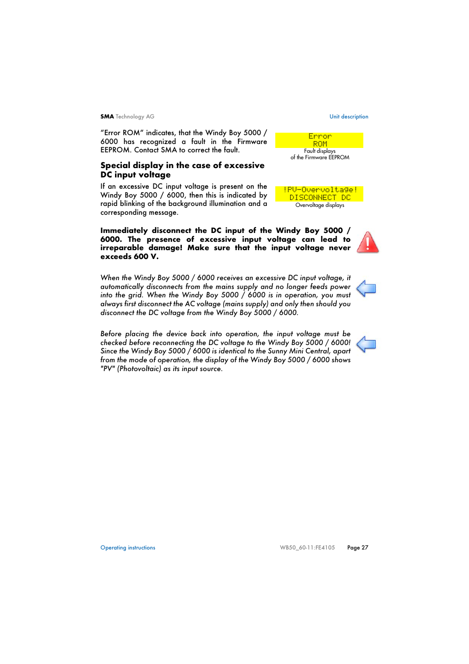 SMA WB 5000 User Manual | Page 27 / 70