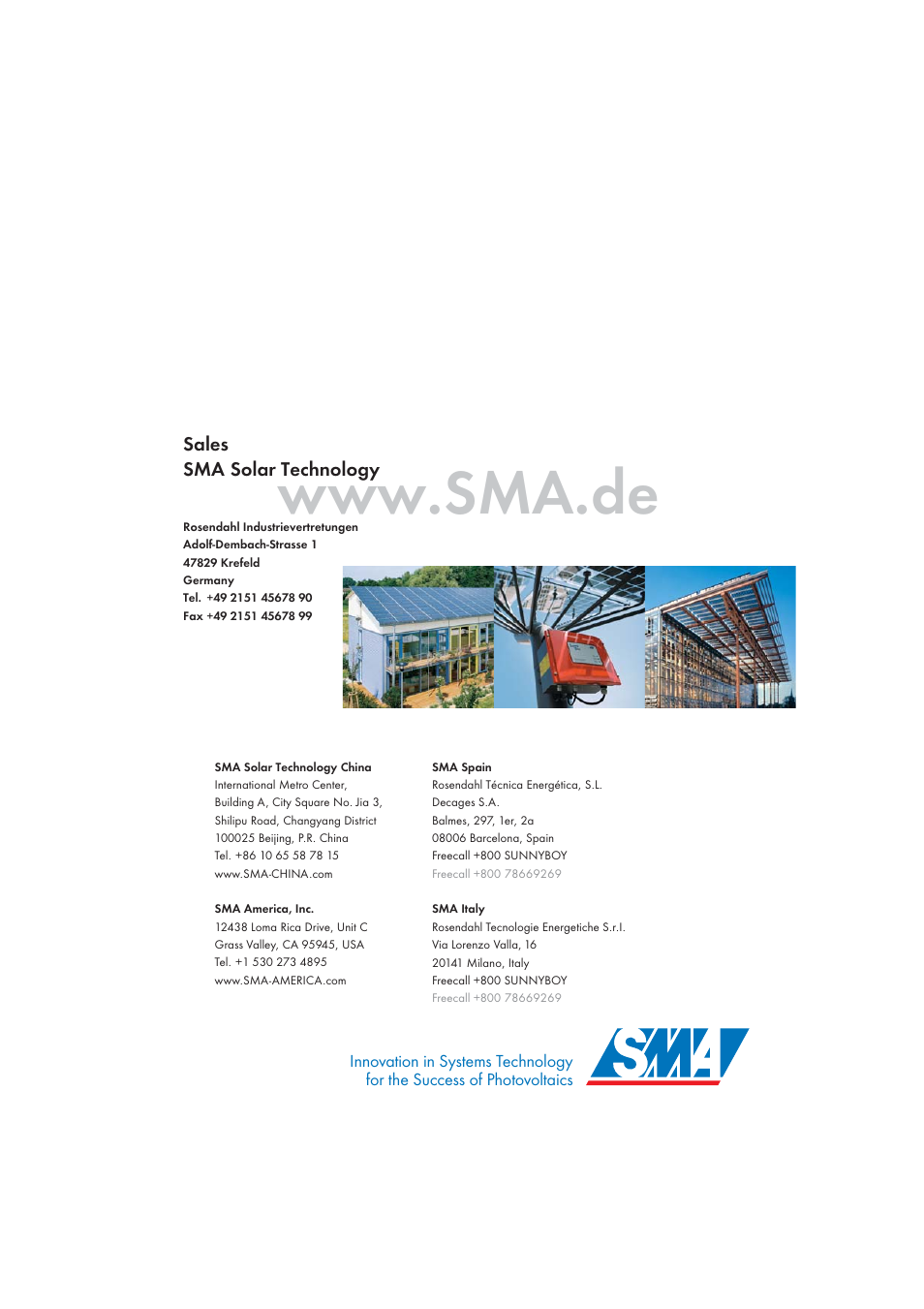 SMA WB 5000 User Manual | Page 70 / 70