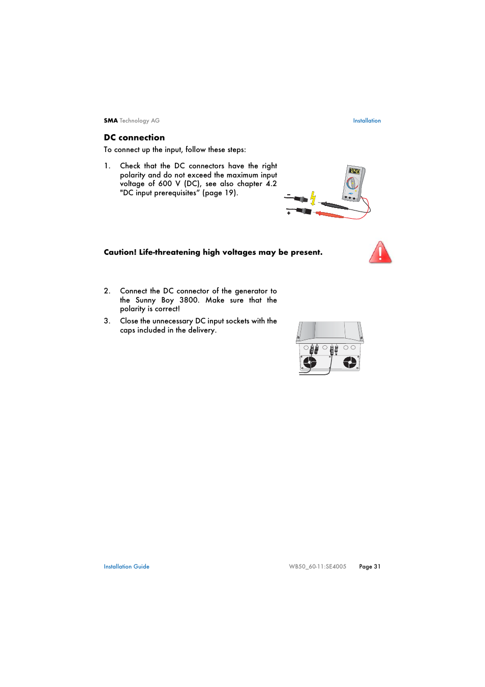 SMA WB 5000 Installation User Manual | Page 31 / 54