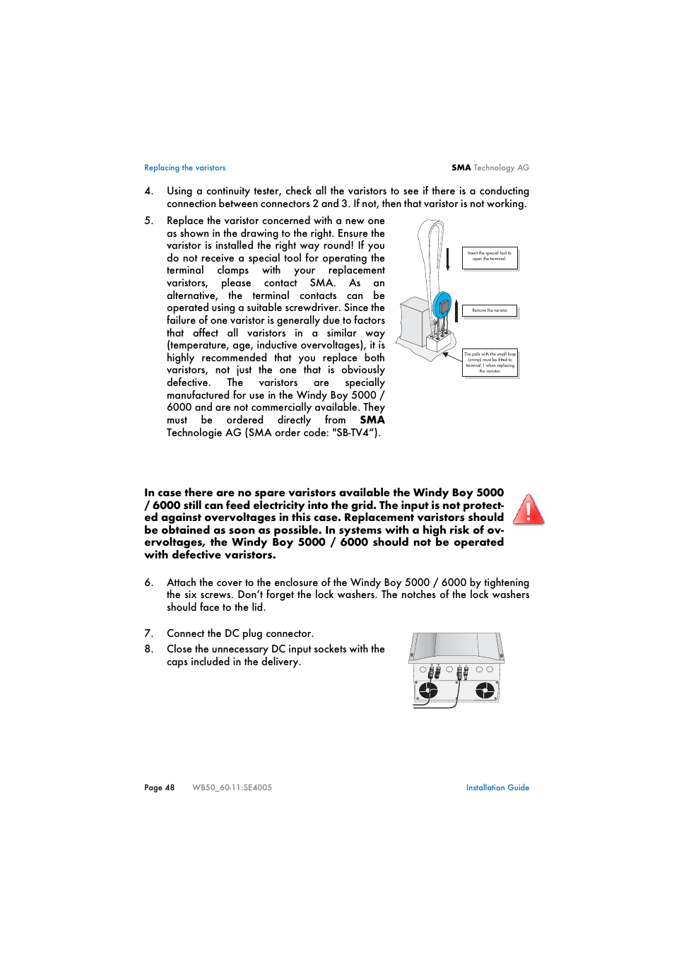 SMA WB 5000 Installation User Manual | Page 48 / 54