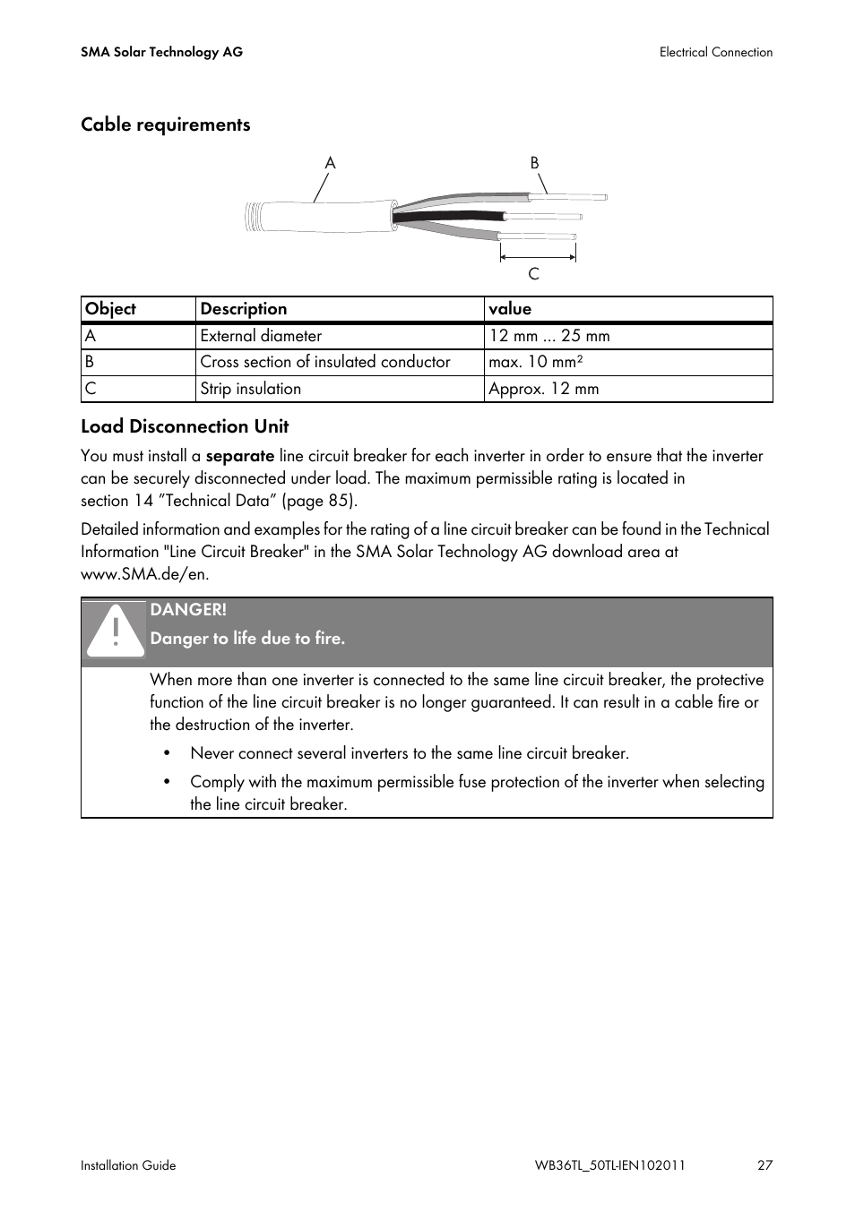 SMA WB 3600TL User Manual | Page 27 / 96