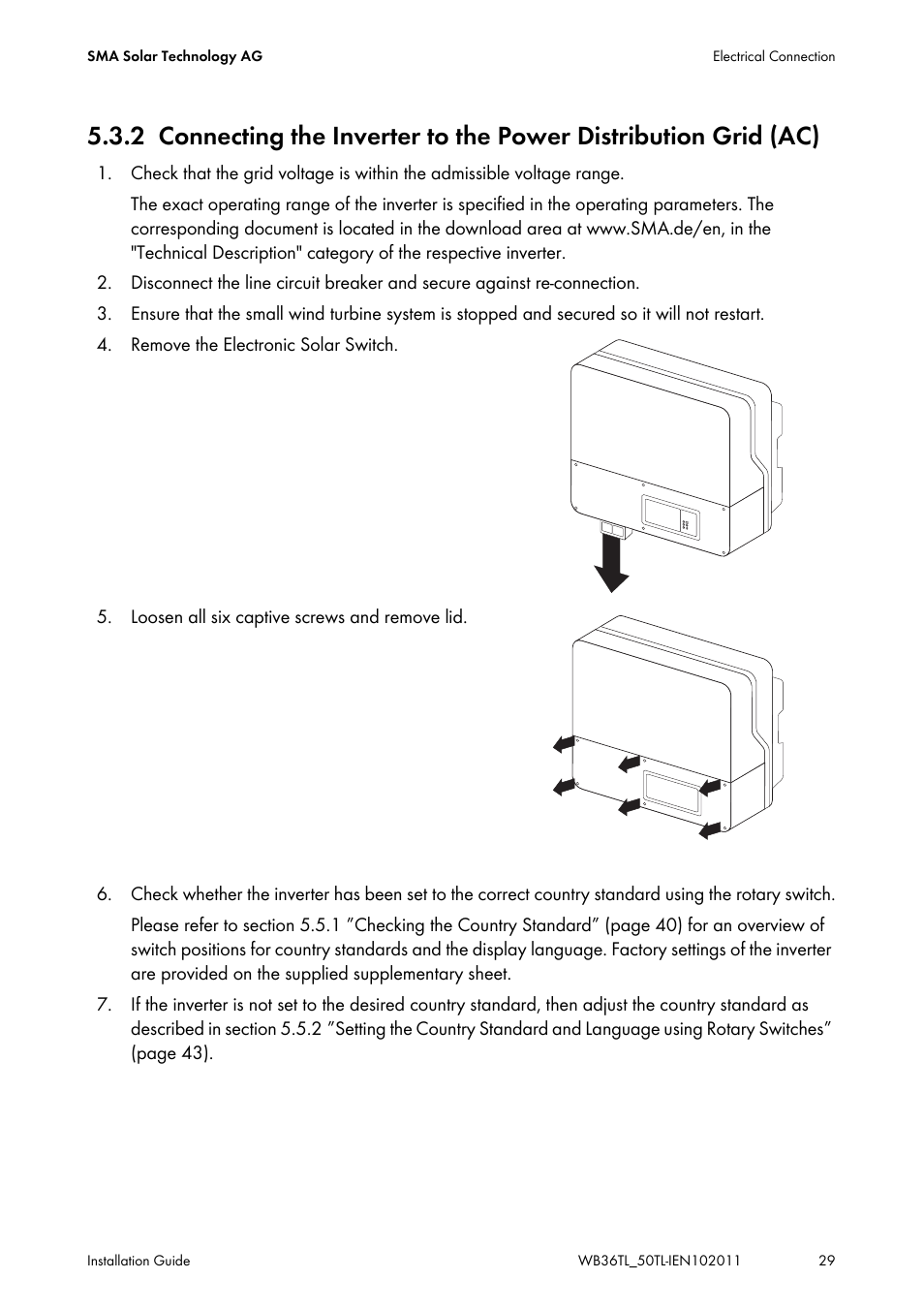 SMA WB 3600TL User Manual | Page 29 / 96