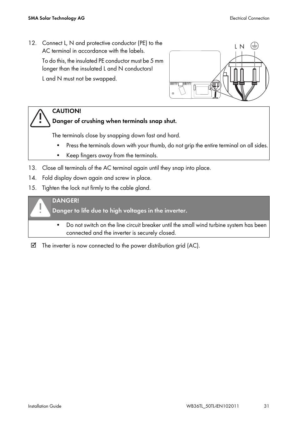 SMA WB 3600TL User Manual | Page 31 / 96