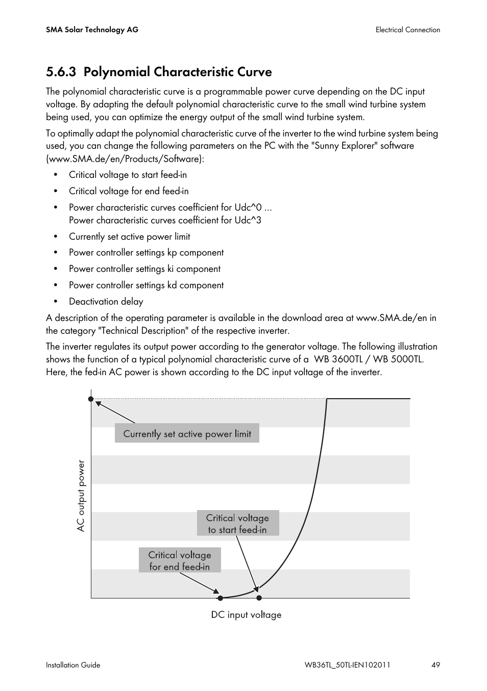 3 polynomial characteristic curve, Polynomial characteristic curve | SMA WB 3600TL User Manual | Page 49 / 96