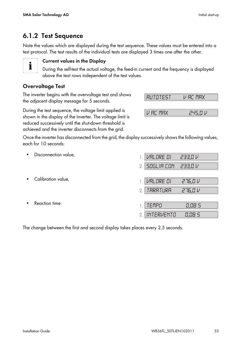 2 test sequence, Test sequence | SMA WB 3600TL User Manual | Page 53 / 96