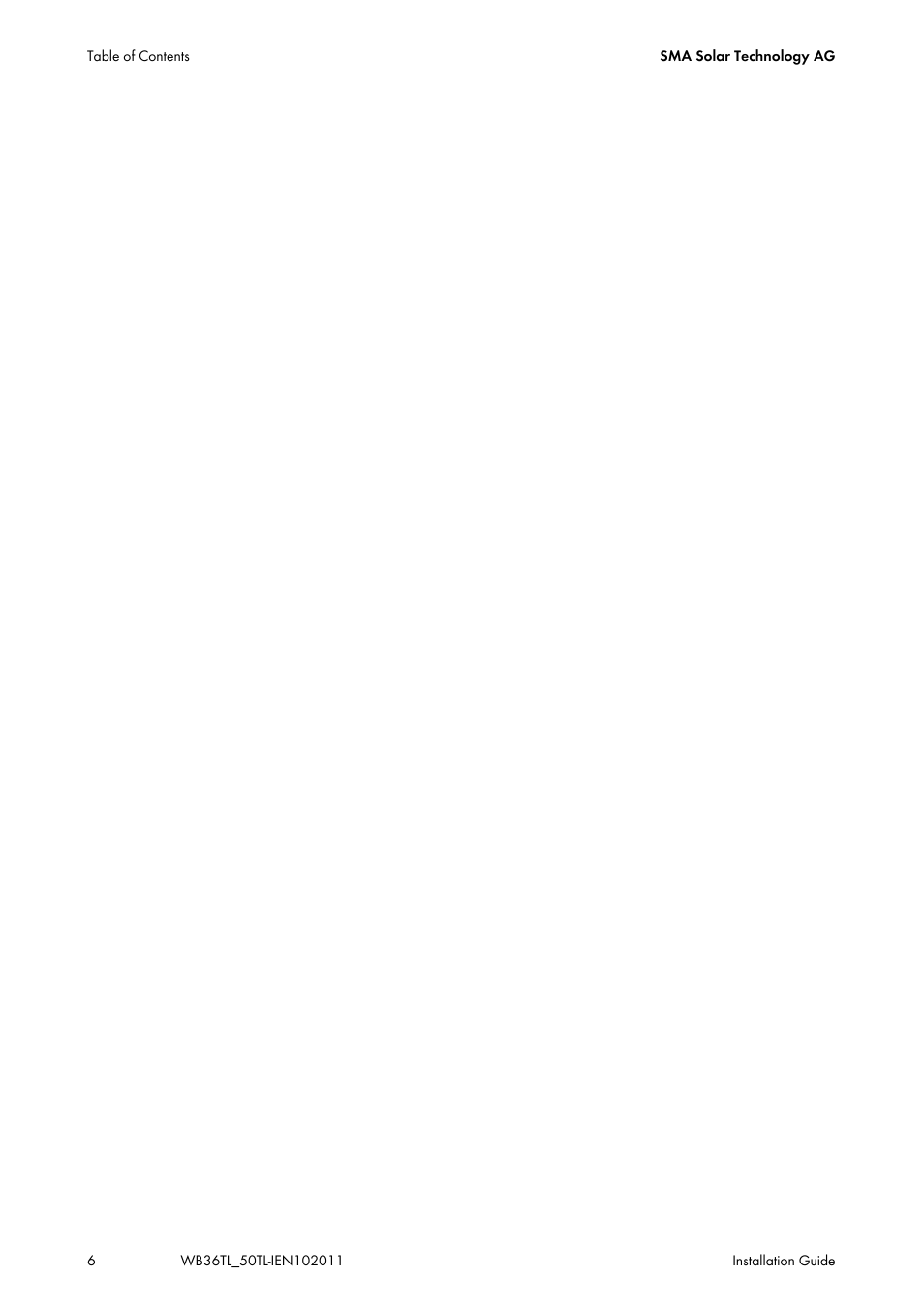 SMA WB 3600TL User Manual | Page 6 / 96