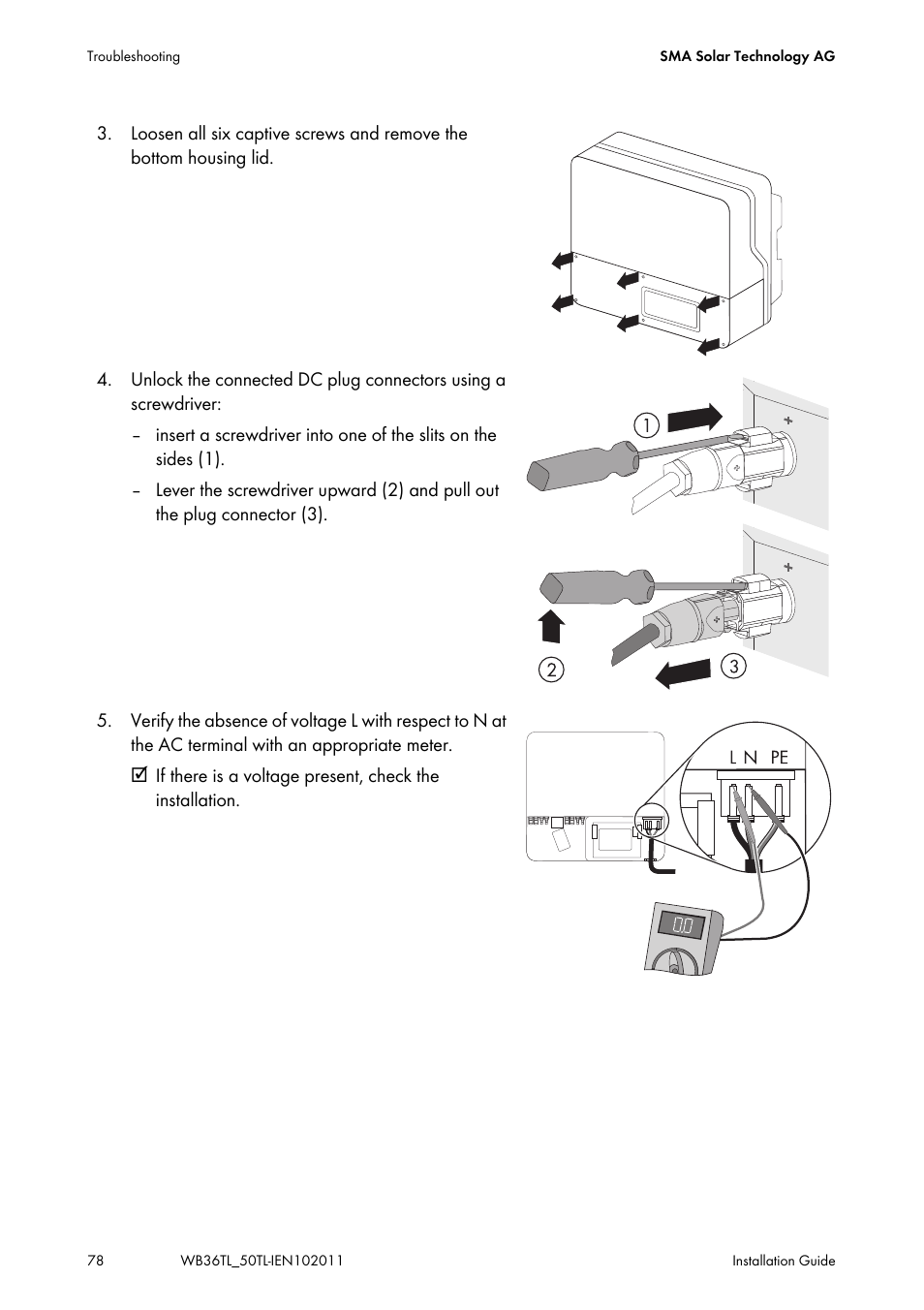 SMA WB 3600TL User Manual | Page 78 / 96