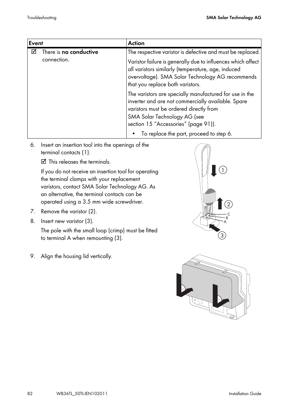 SMA WB 3600TL User Manual | Page 82 / 96