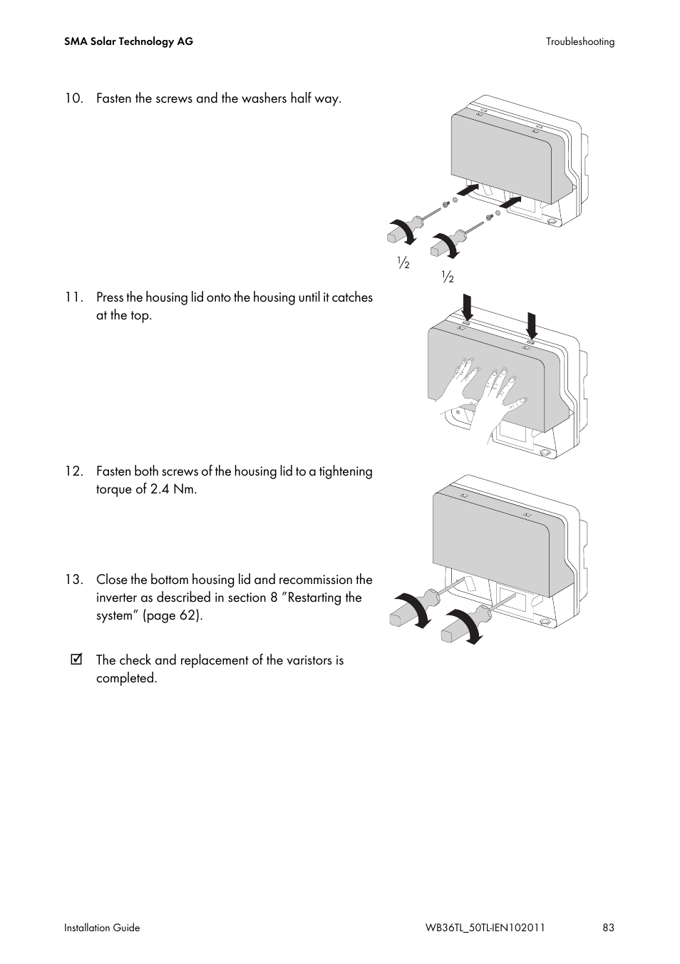 SMA WB 3600TL User Manual | Page 83 / 96