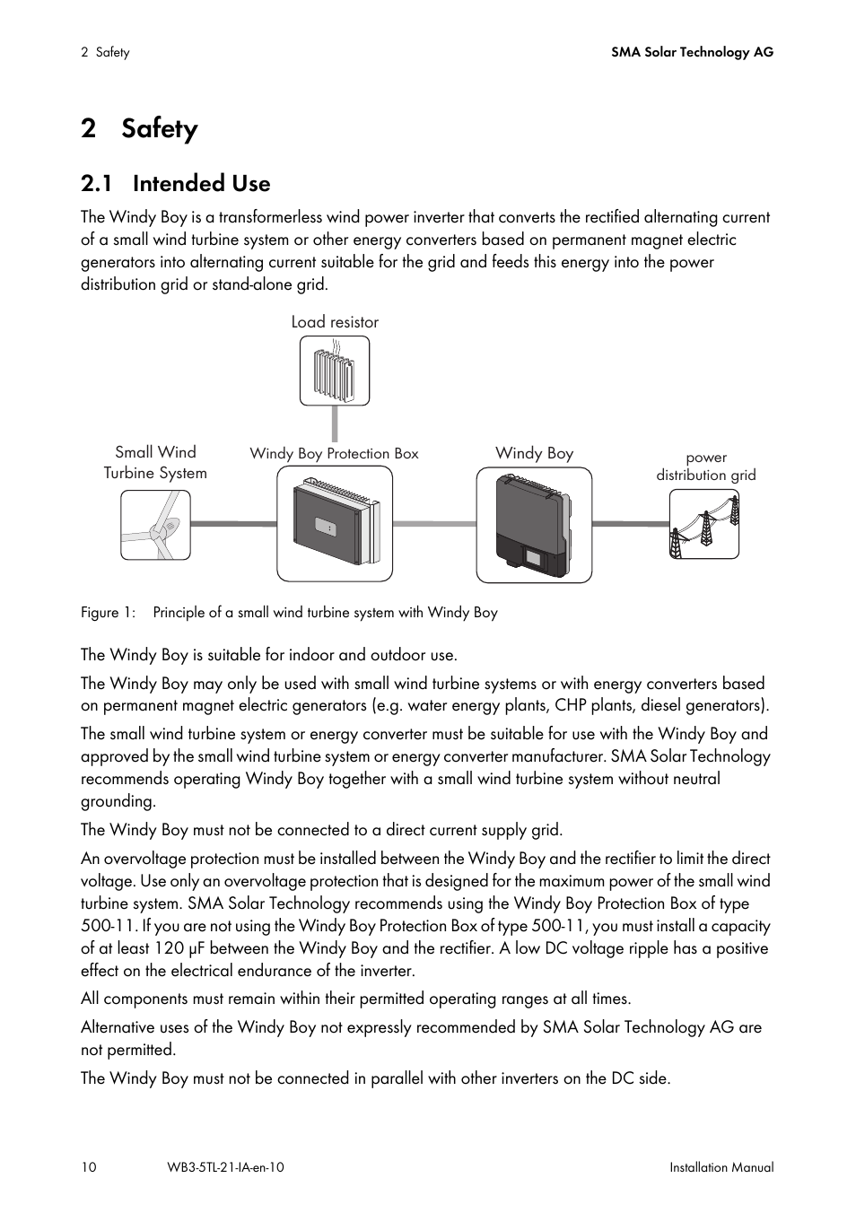 2 safety, 1 intended use | SMA WB 3000-21 Installation User Manual | Page 10 / 92