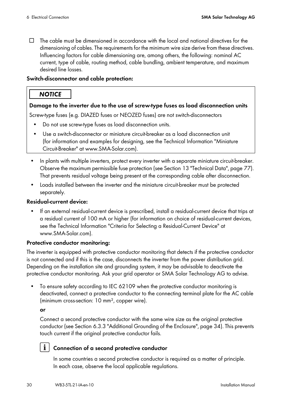 SMA WB 3000-21 Installation User Manual | Page 30 / 92