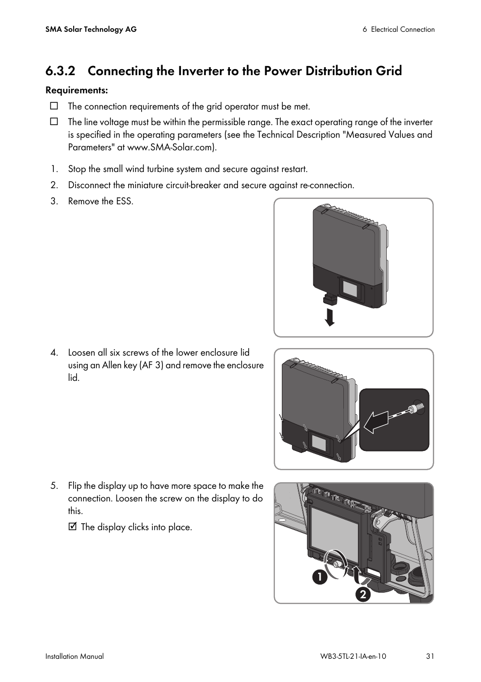 SMA WB 3000-21 Installation User Manual | Page 31 / 92