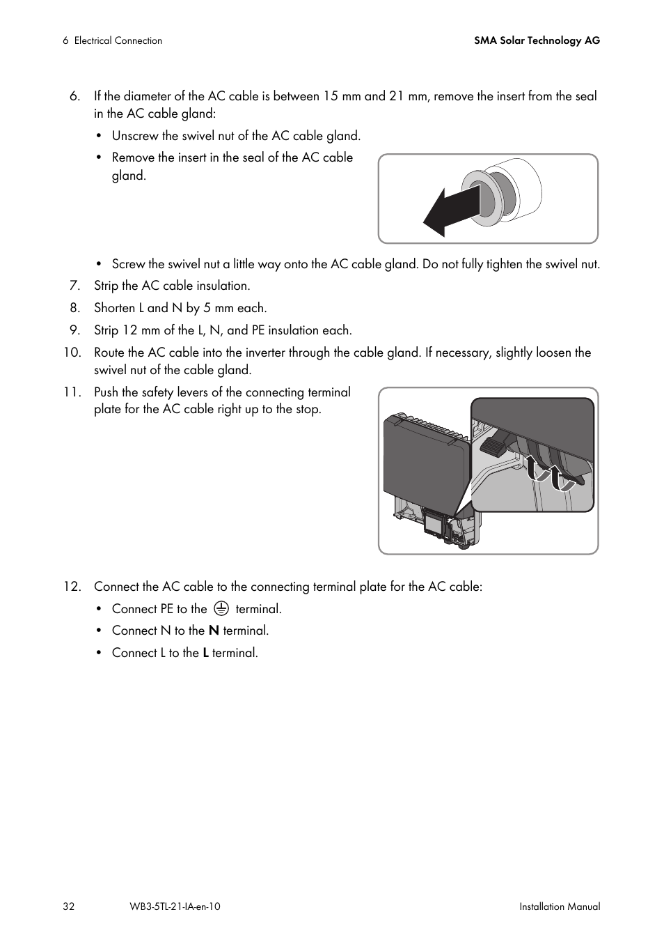 SMA WB 3000-21 Installation User Manual | Page 32 / 92