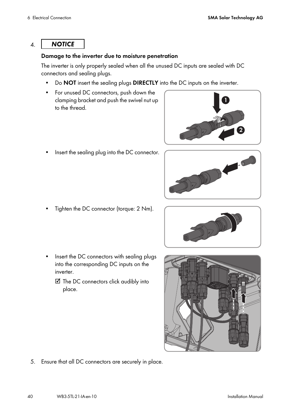 SMA WB 3000-21 Installation User Manual | Page 40 / 92