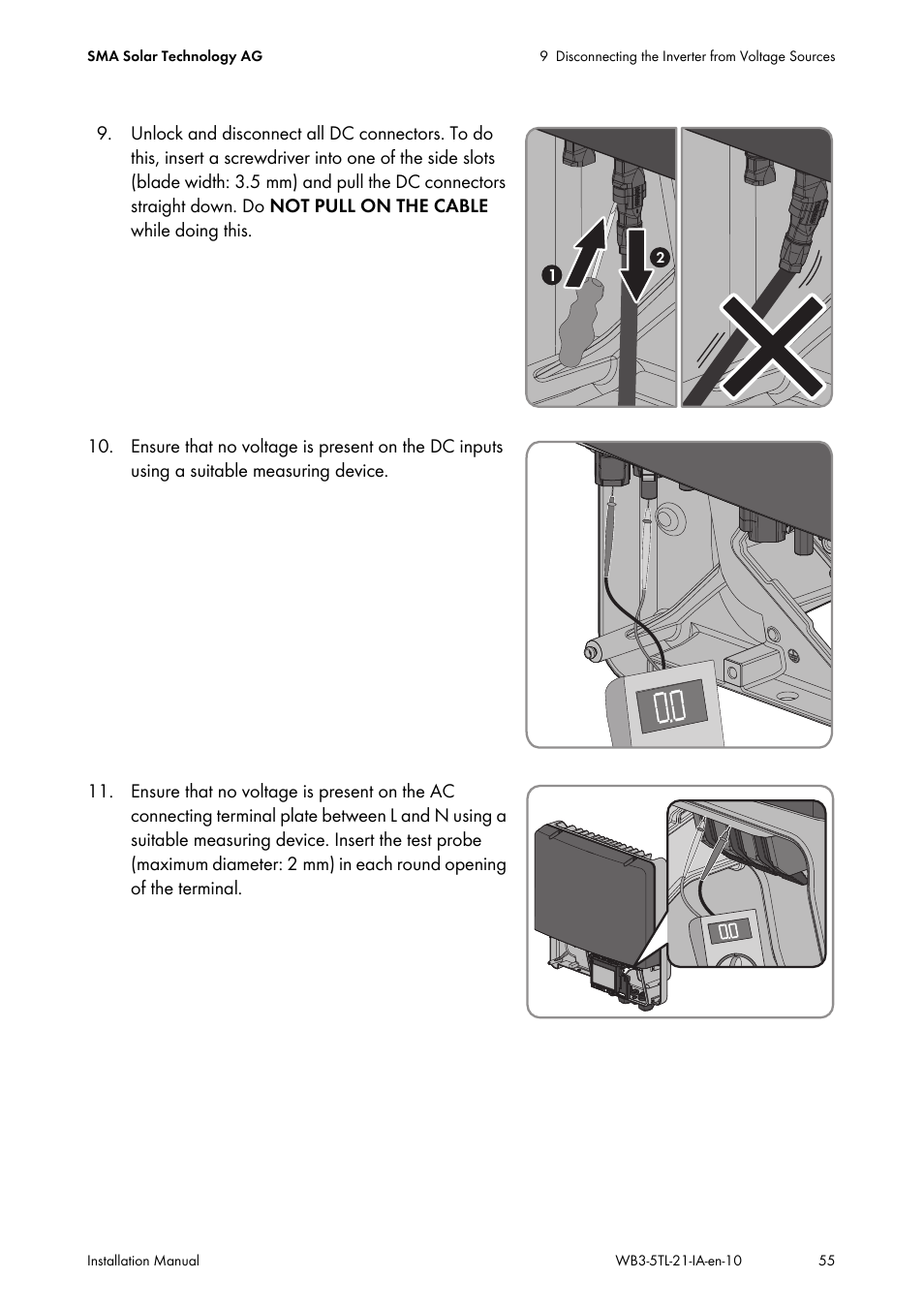 SMA WB 3000-21 Installation User Manual | Page 55 / 92