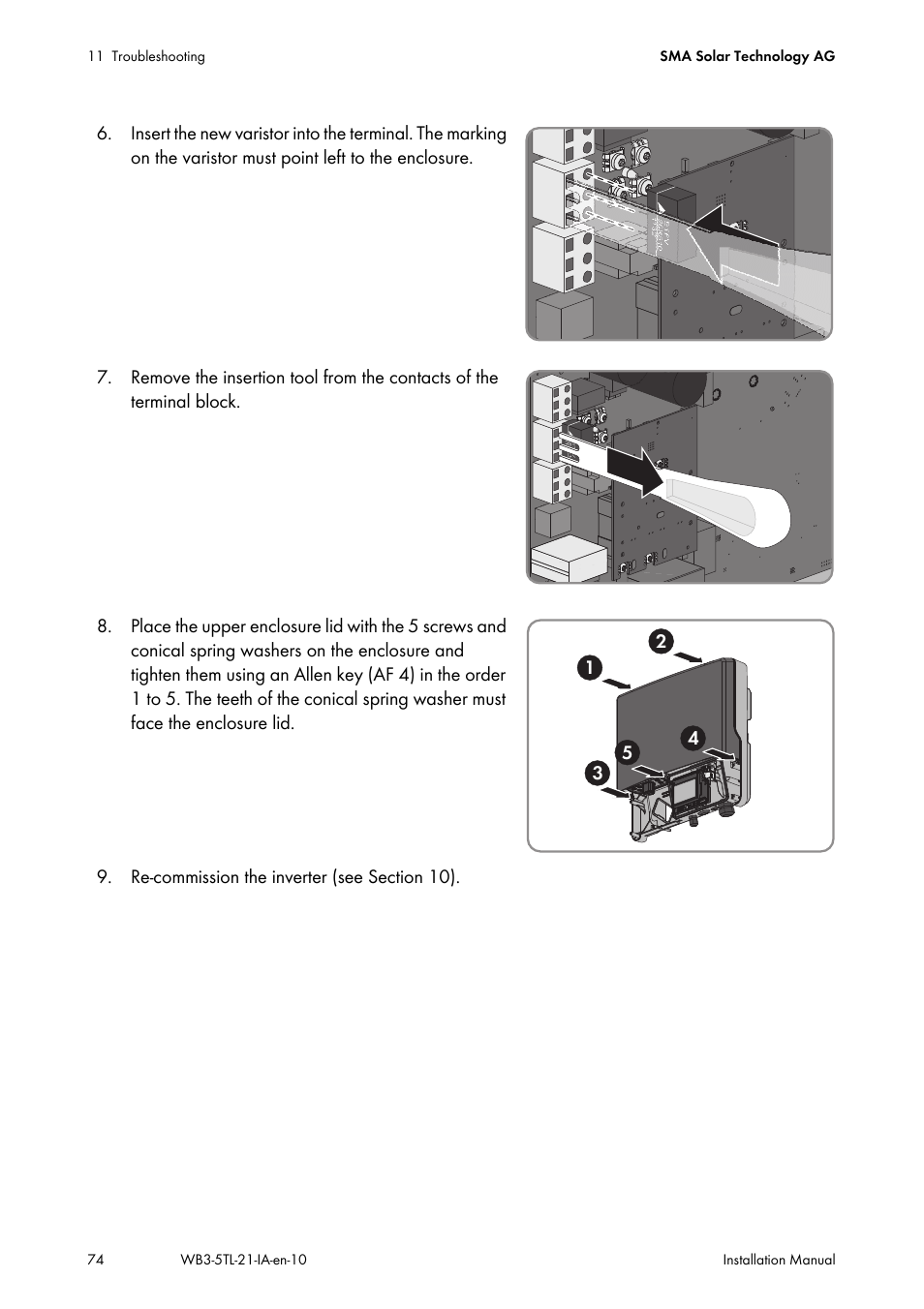 SMA WB 3000-21 Installation User Manual | Page 74 / 92