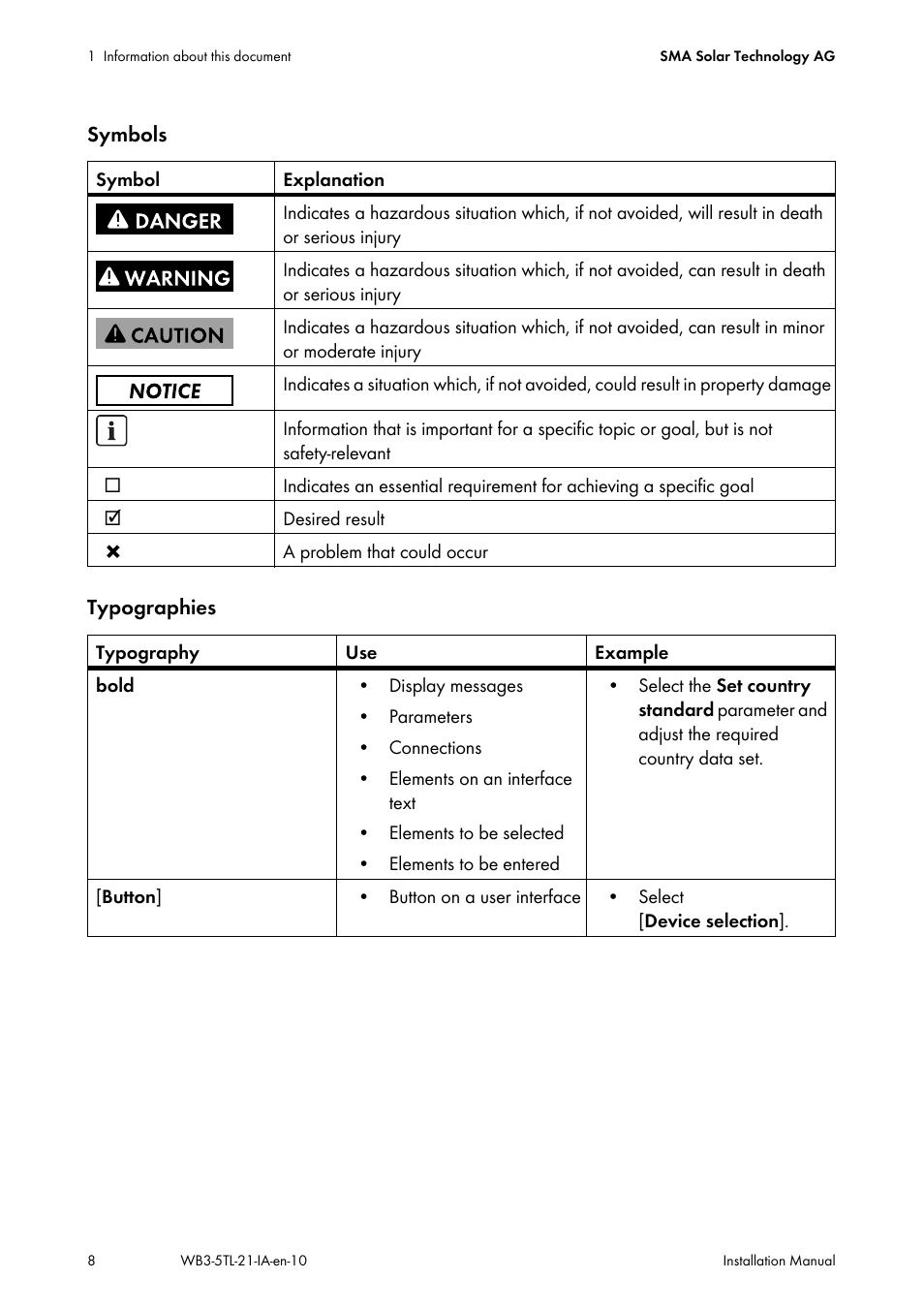 SMA WB 3000-21 Installation User Manual | Page 8 / 92