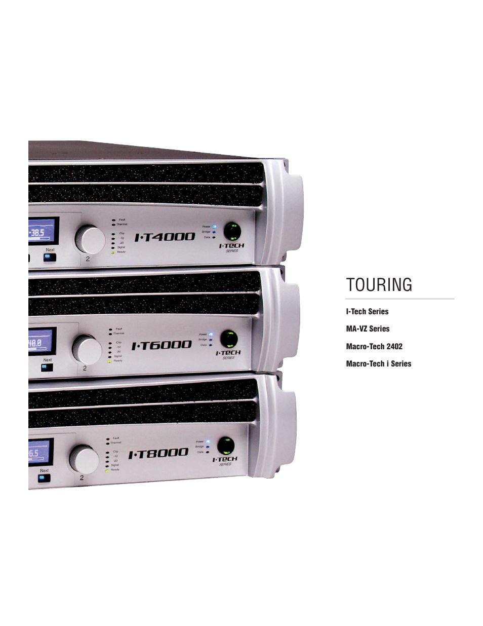 Touring | Crown Audio I-T6000 User Manual | Page 43 / 83