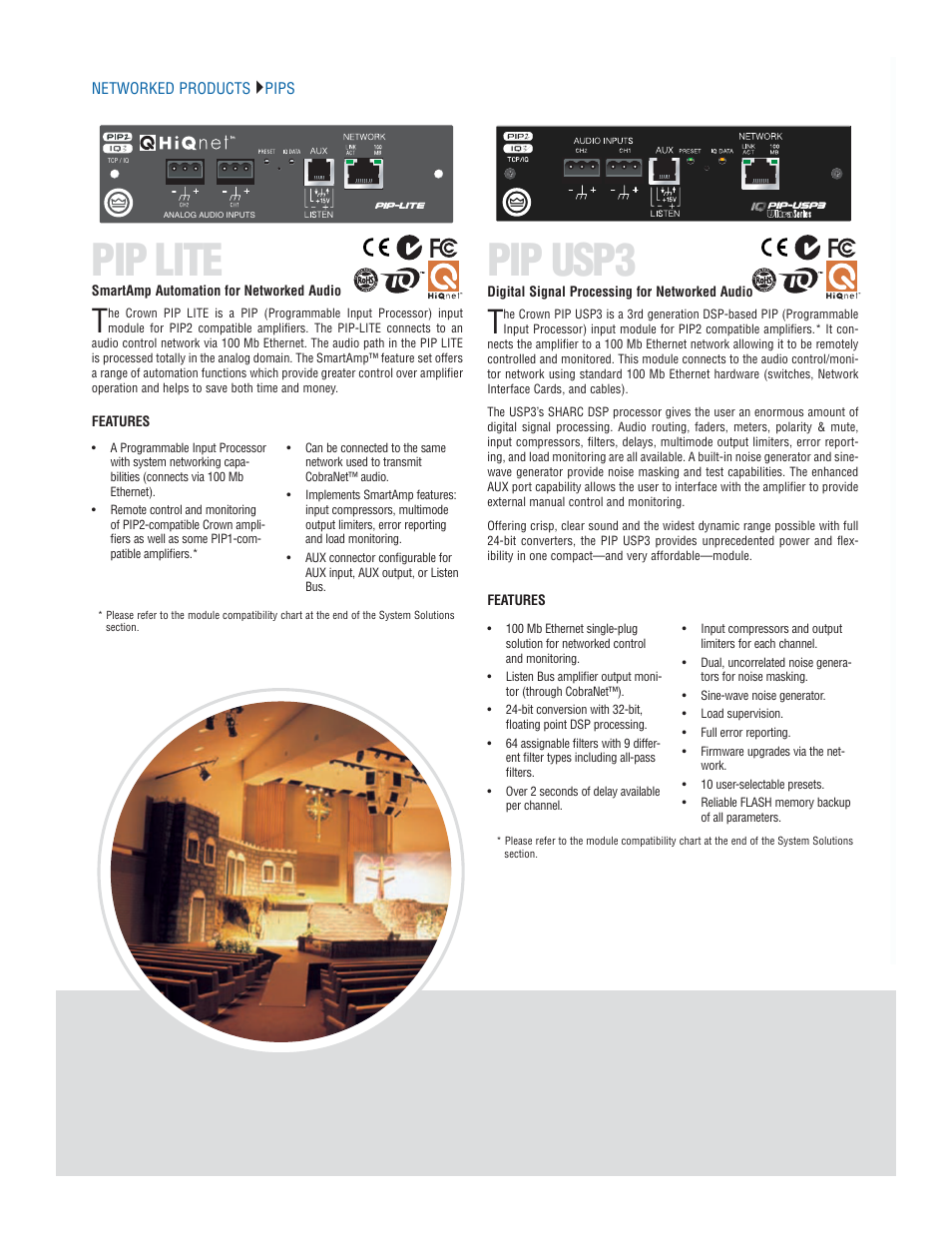 Pip lite, Pip usp3 | Crown Audio I-T6000 User Manual | Page 72 / 83