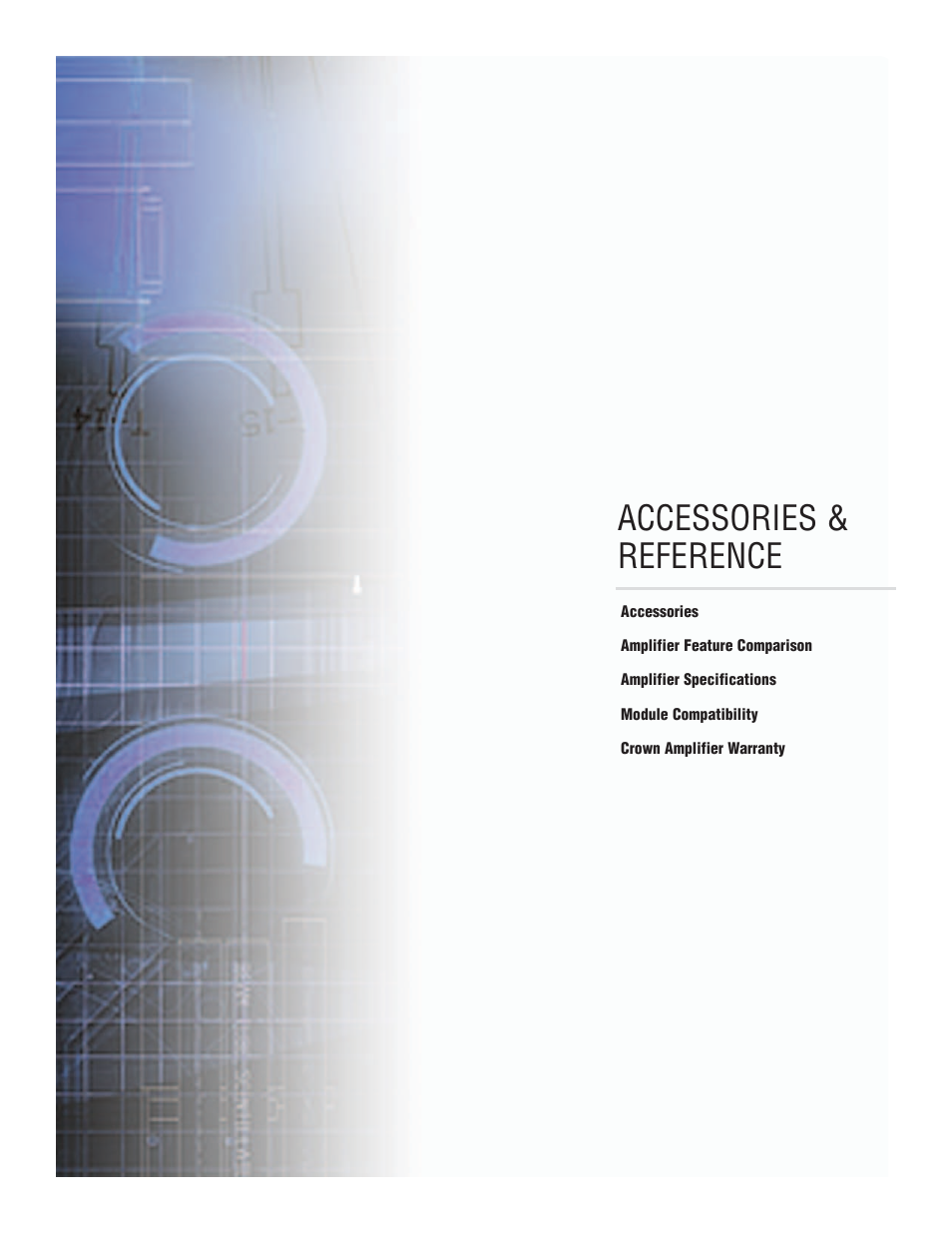 Accessories & reference | Crown Audio I-T6000 User Manual | Page 75 / 83