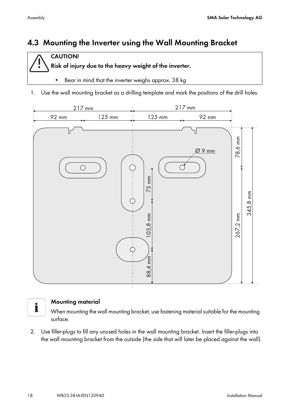 SMA WB 3300-11 Installation User Manual | Page 18 / 80