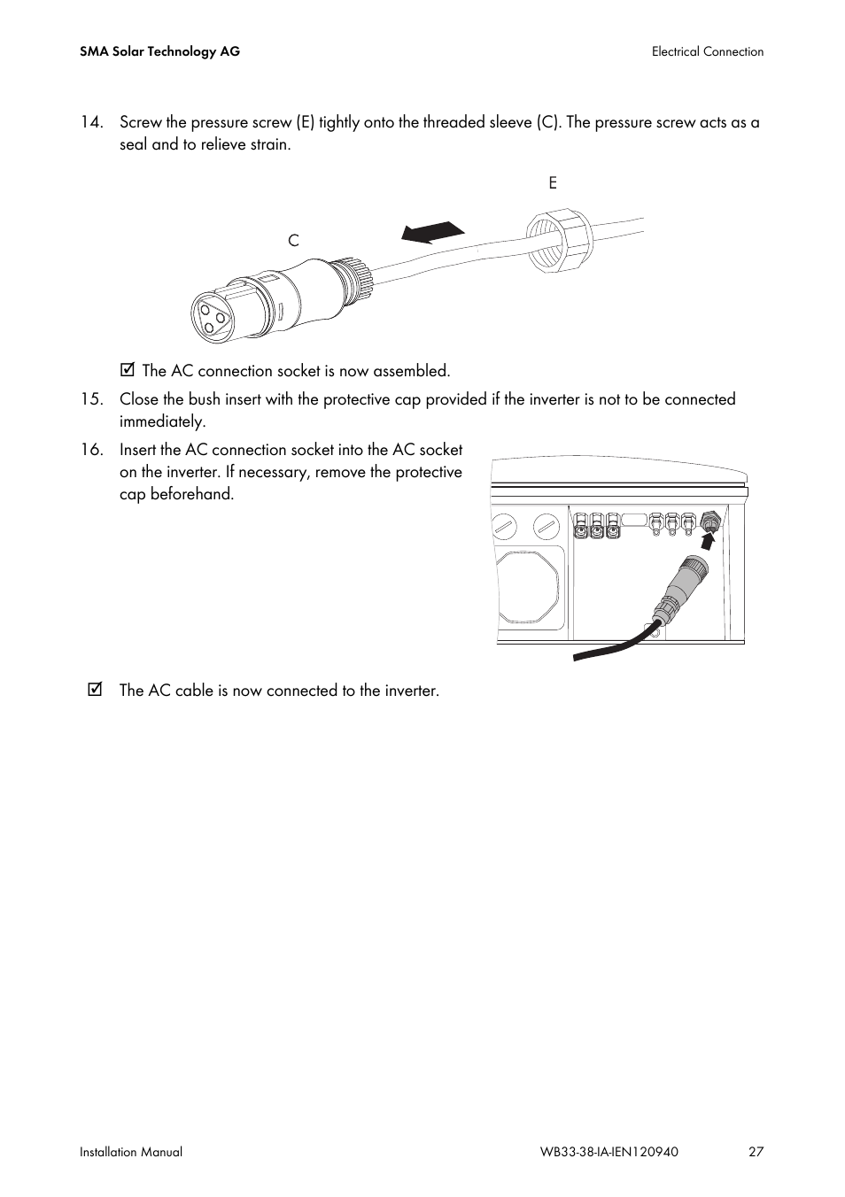 SMA WB 3300-11 Installation User Manual | Page 27 / 80