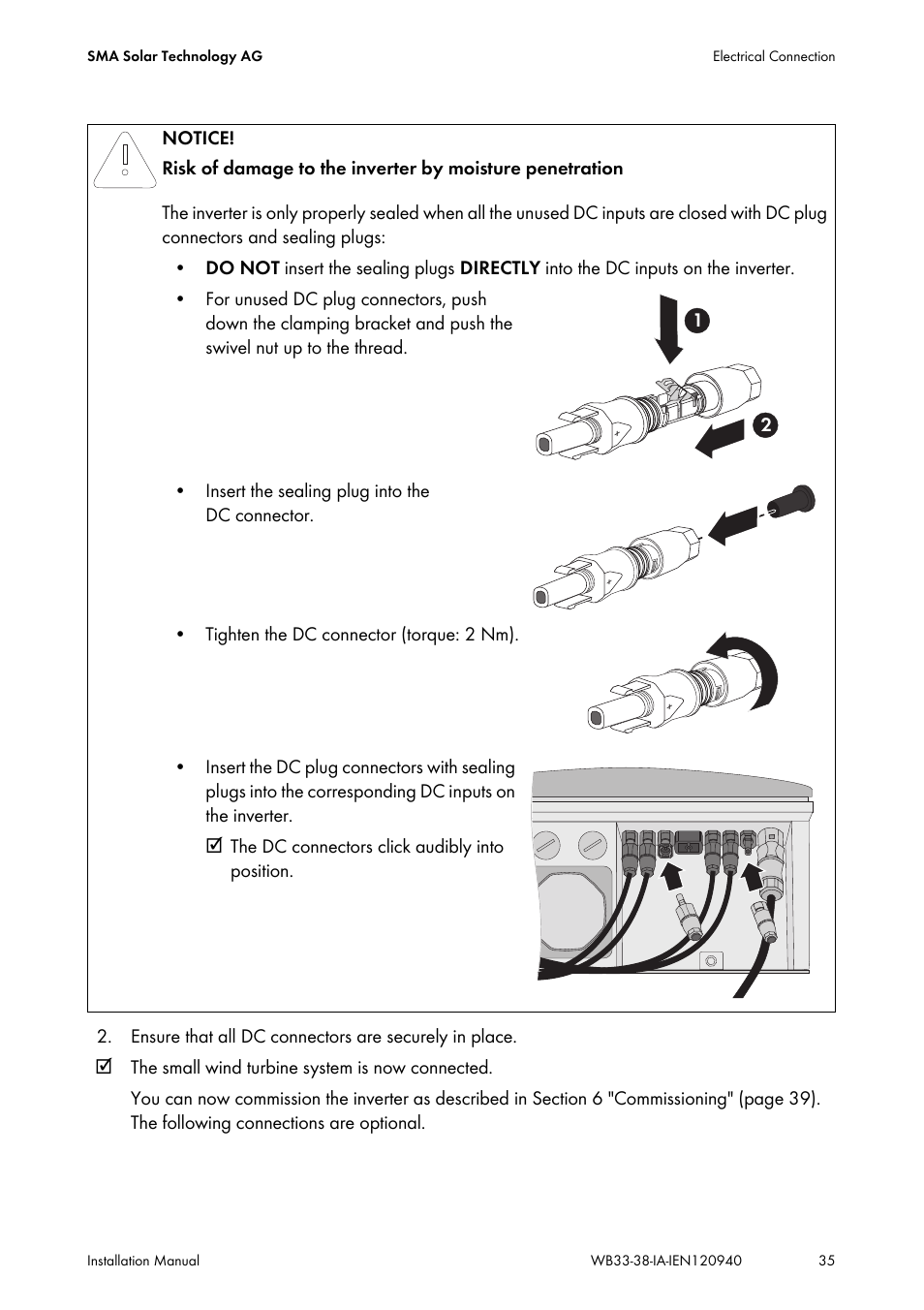 SMA WB 3300-11 Installation User Manual | Page 35 / 80