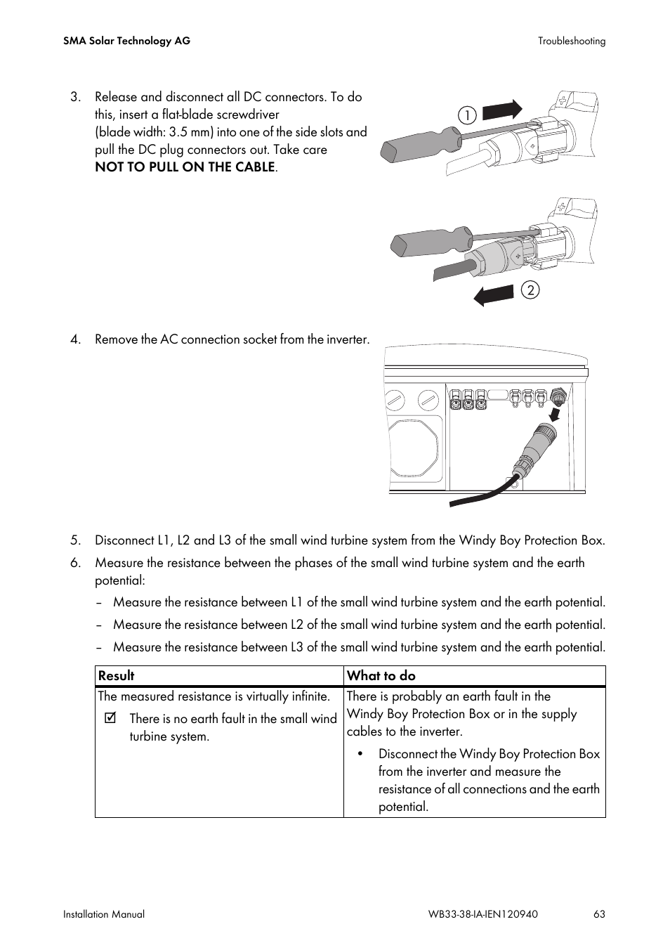 SMA WB 3300-11 Installation User Manual | Page 63 / 80
