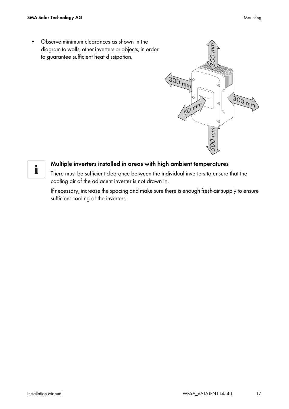 SMA WB 5000A-11 Installation User Manual | Page 17 / 88