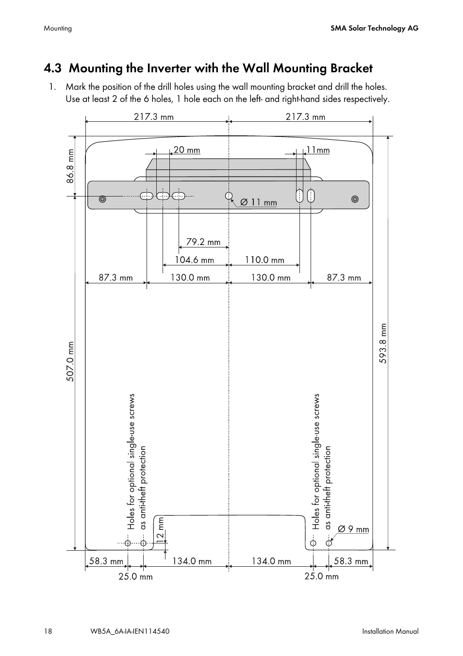 SMA WB 5000A-11 Installation User Manual | Page 18 / 88