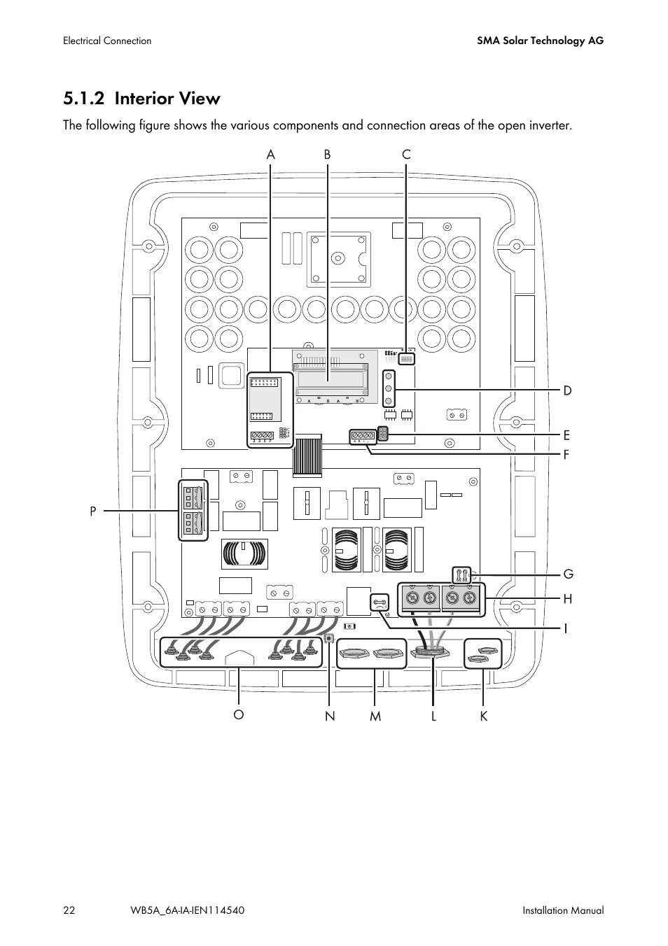 2 interior view, Interior view | SMA WB 5000A-11 Installation User Manual | Page 22 / 88